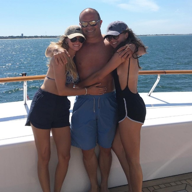 Tie Domi with his daughters Carlin and Avery at the Nantucket Harbor as seen in August 2016