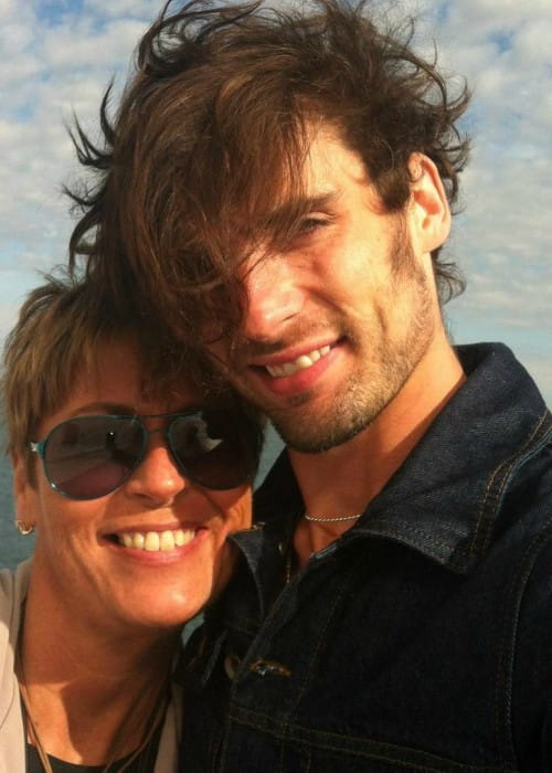 Tyson Ritter in a selfie with his mother as seen in May 2018