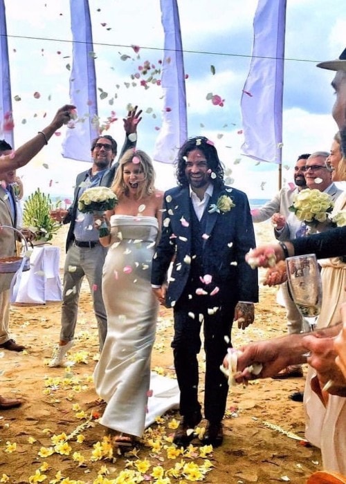 Viva Bianca photographed with her husband Antonio during their wedding in June 2016