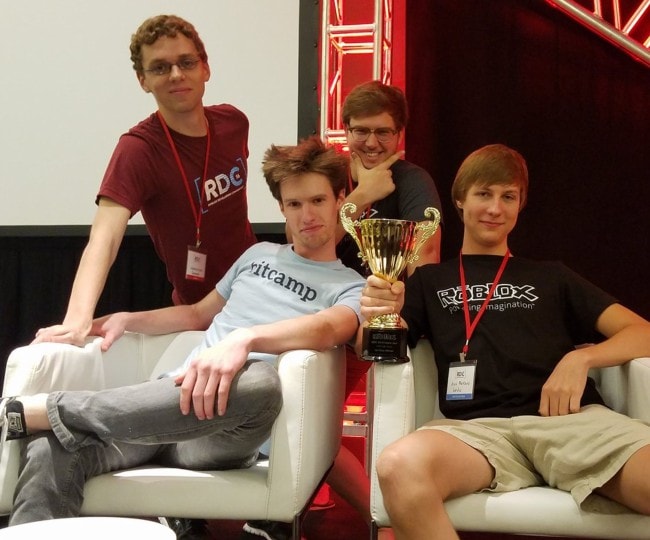 Alex Balfanz (Right) with his friends during a video game competition