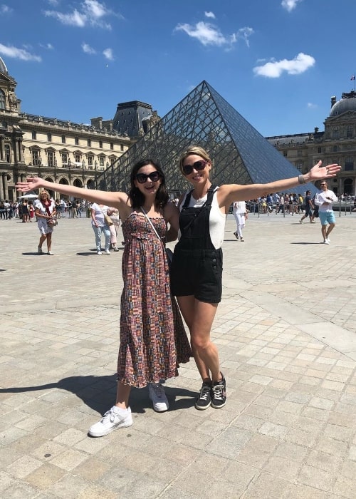 Amy Robach (Right) as seen while posing for a picture with Annalise Mcintosh at Musée du Louvre in Paris, France in June 2019