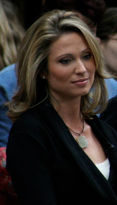 Amy Robach as seen in a picture while co-hosting the 'Today Show' in Rockefeller Plaza in New York City, New York, United States in October 2008