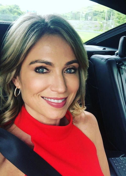 Amy Robach as seen while taking a car selfie in Pennsylvania, United States in June 2019