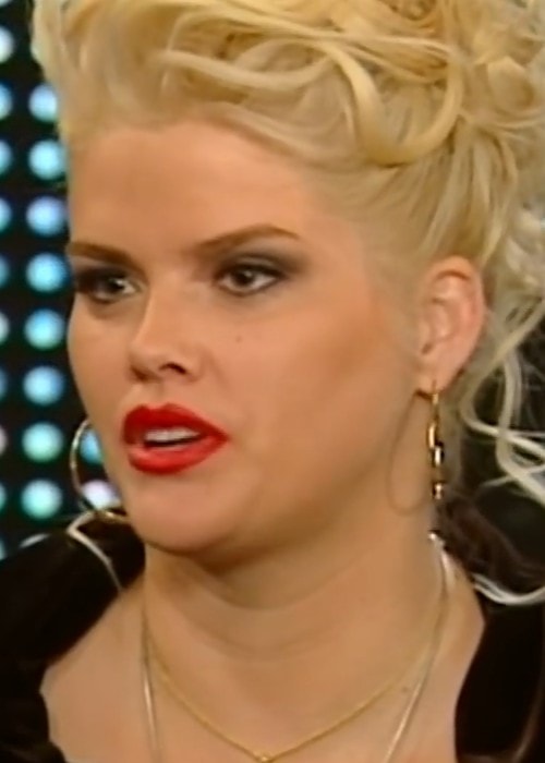 Anna Nicole Smith during an interview as seen in May 2002