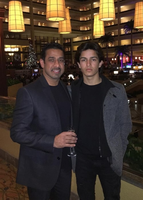 Aramis Knight as seen while posing for the camera alongside his father at Marriott's Desert Springs Villas in California, United States