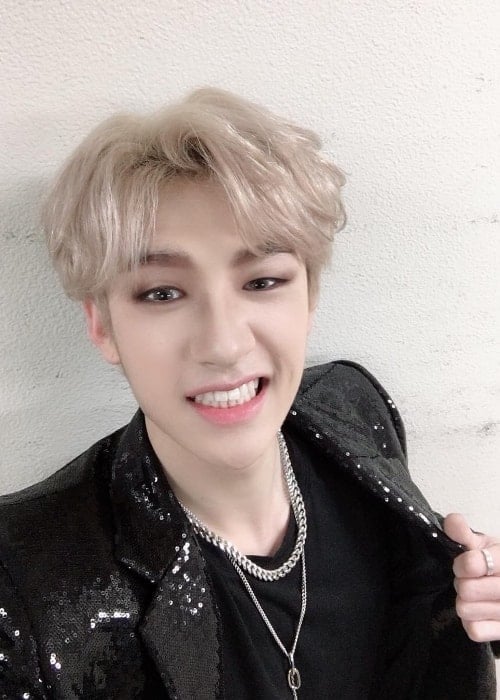 Bang Chan as seen while taking a selfie