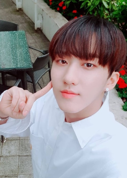 Changbin as seen while clicking a selfie in 2019