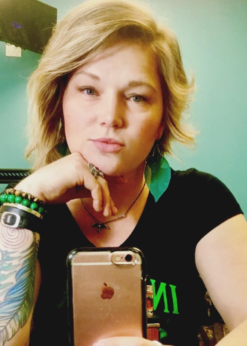 Crystal Bowersox as seen in a selfie taken in Madison Theatre at Molloy College in April 2019