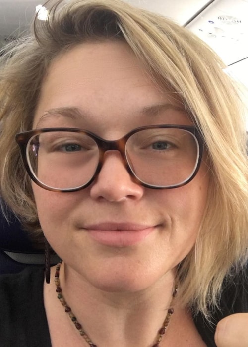Crystal Bowersox as seen in a selfie taken while on a flight to Orlando in July 2019
