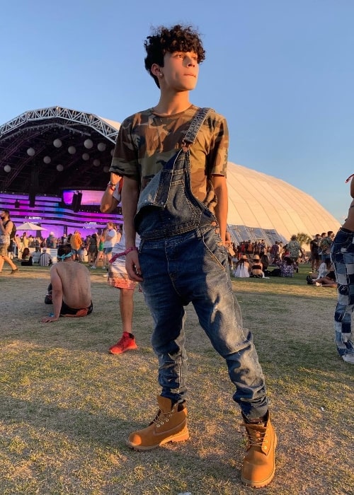 Diego Martir as seen while posing for a picture on the last day of Coachella, California in April 2019