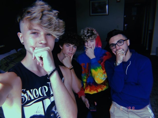 (From Left to Right) Dylan Hartman, Rex Michael Campbell, Luca Schaefer-Charlton, and Jacob Mejias as seen while posing for a selfie in July 2019