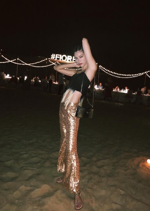 Hikari Mori as seen while posing for a picture in a stunning outfit in Dubai Desert in October 2018