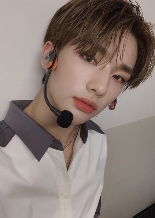 Hyunjin as seen while clicking a selfie in June 2019