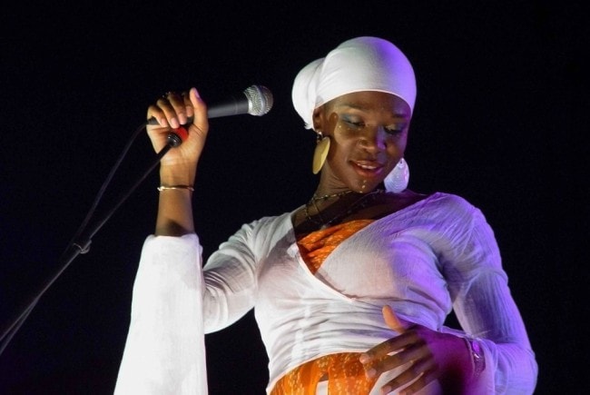 India.Arie during a performance in August 2004