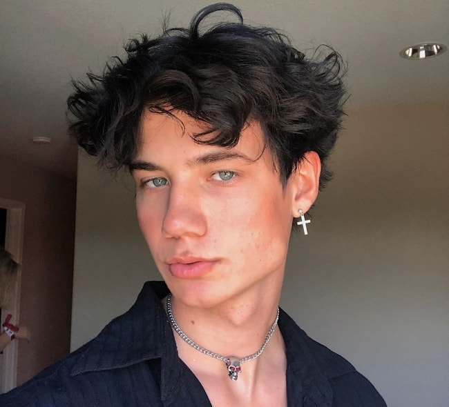 Jaden Hossler as seen while taking a selfie in Irvine, Orange County, California, United States in July 2019