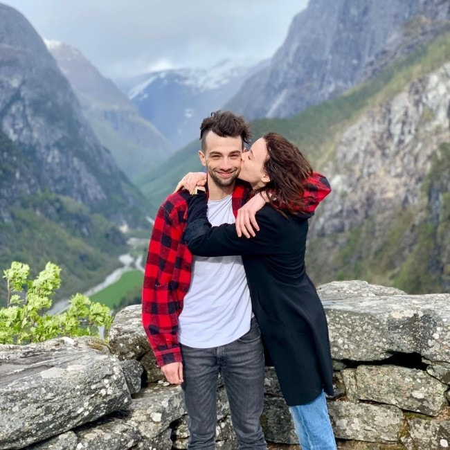 Jay Baruchel with his girlfriend Rebecca as seen in May 2019