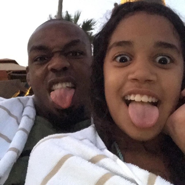 Jon Jones with his daughter as seen in June 2019