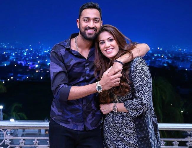 Krunal Pandya and Pankhuri Sharma as seen in May 2019