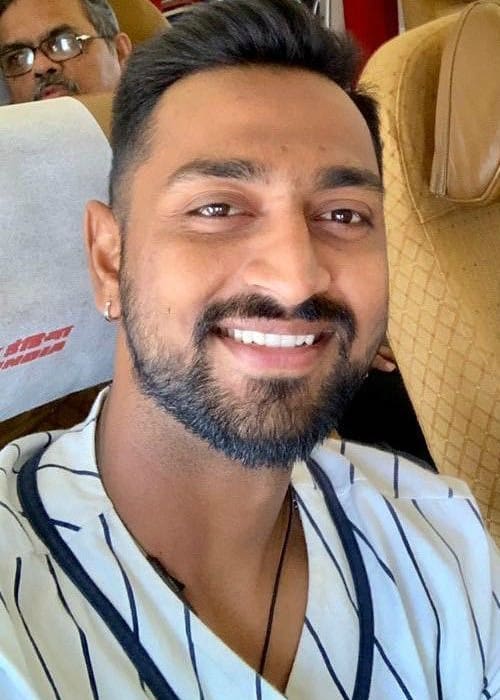 Krunal Pandya in an Instagram selfie as seen in February 2019