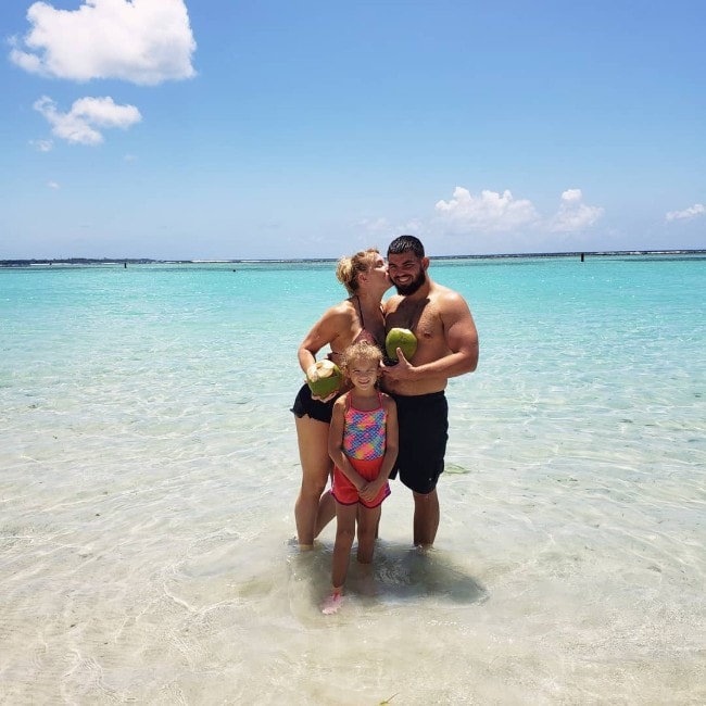 Lacey Evans with her family as seen in August 2019