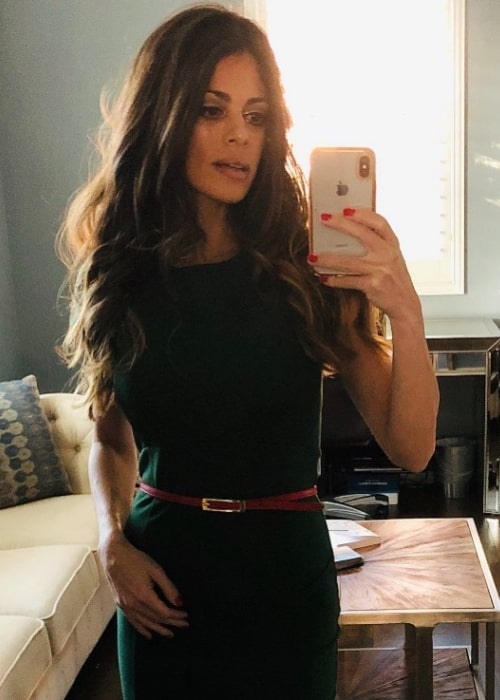Lindsay Hartley as seen while taking a mirror selfie in Los Angeles, California, United States in June 2019