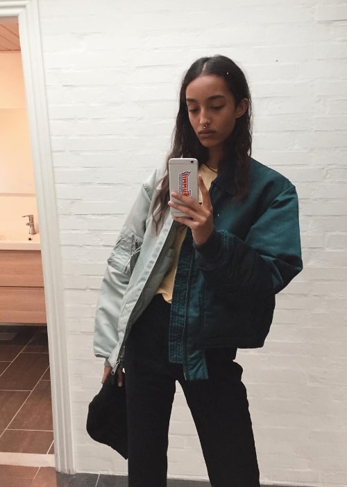 Mona Tougaard as seen while taking a mirror selfie in January 2019