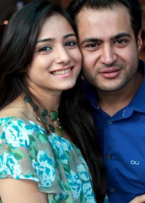 Neha Bamb as seen in a picture taken with her husband Krushant Goragandhi in February 2018
