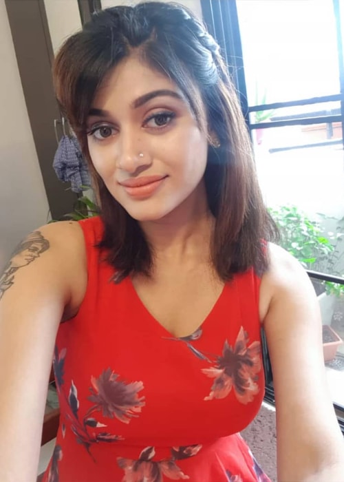 Oviya as seen in a selfie taken in July 2019