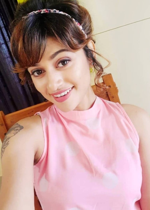 Oviya as seen in a selfie taken in June 2019