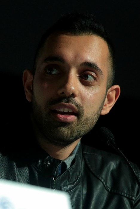 Sachin Sahel speaking at the 2018 WonderCon