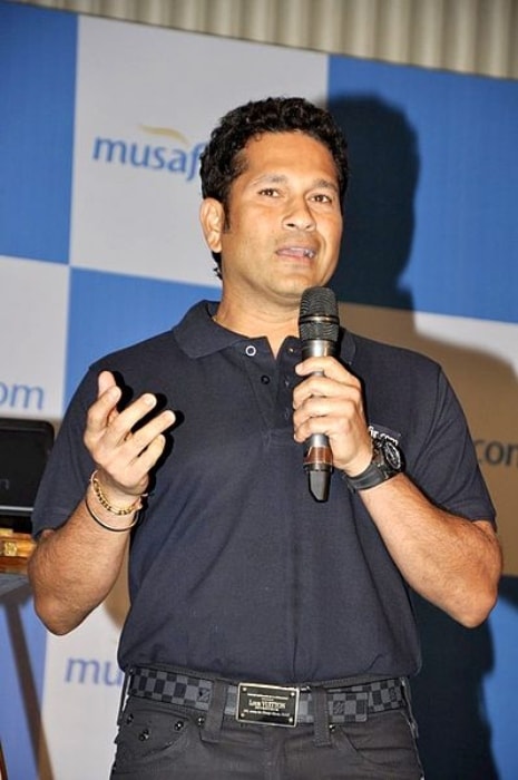 Sachin Tendulkar as seen at the launch of the website Musafir.com in October 2013