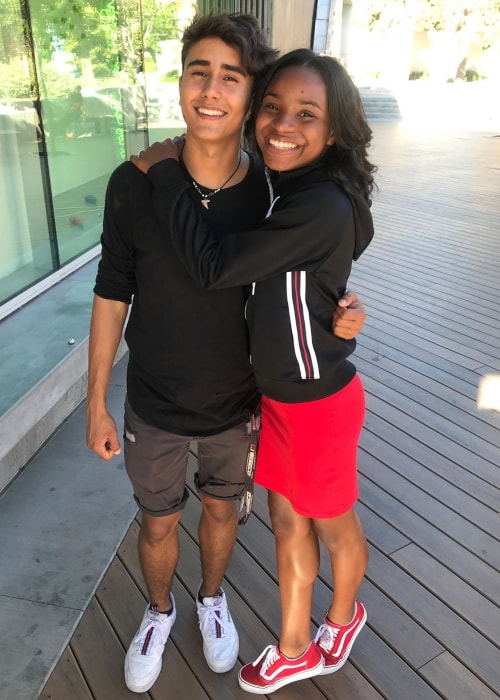 Saniyya Sidney as seen in a picture taken with aspiring actor Michael Cimino in July 2019