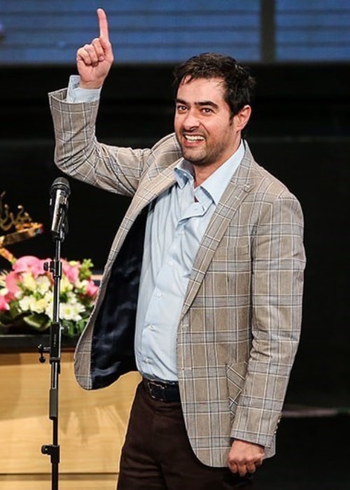 Shahab Hosseini as seen while speaking for an audience of Iran's artistic and political personalities during the closing ceremony of the popular series 'Shahrzad' at Tehran’s Milad Tower in May 2016