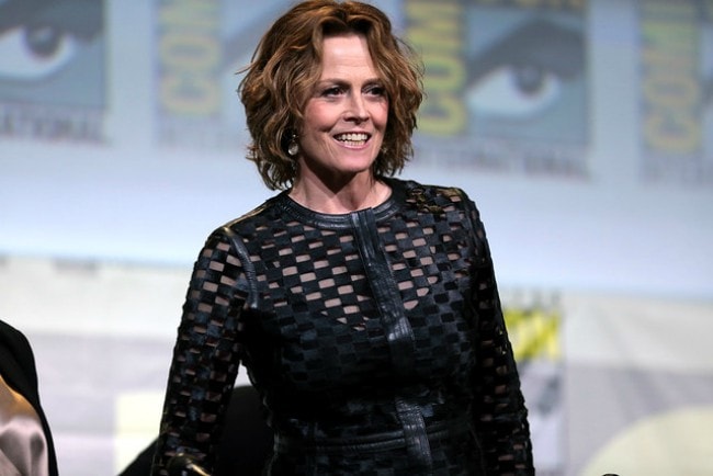 Sigourney Weaver speaking at the 2016 San Diego Comic Con International