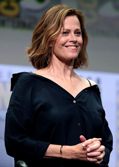 Sigourney Weaver speaking at the 2017 San Diego Comic-Con International