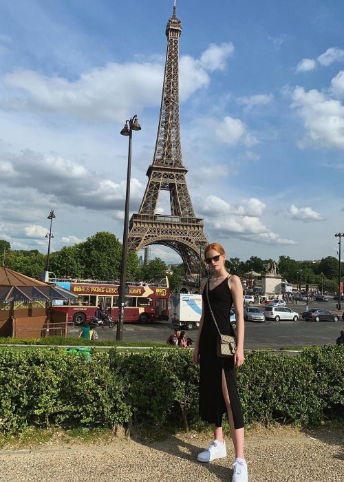 Tatum Marchetti as seen while posing for a beautiful picture with the Eiffel Tower in the backdrop in Paris, France in June 2019