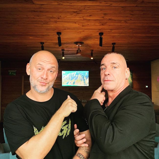 Till Lindemann with his friend Oleksii Potapenko in July 2019