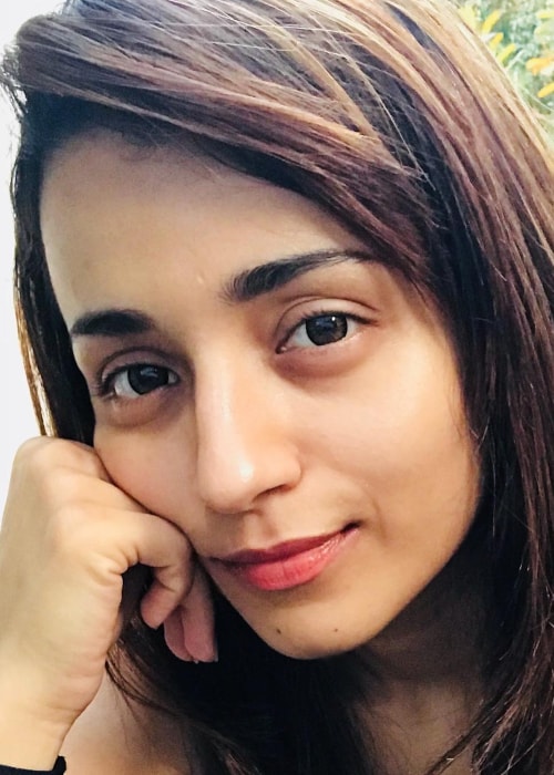 Trisha Krishnan as seen in a selfie taken in October 2018