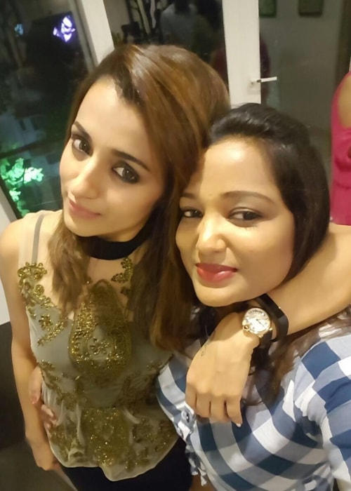 Trisha as seen in a selfie with a close friend of hers named Ninny in November 2017