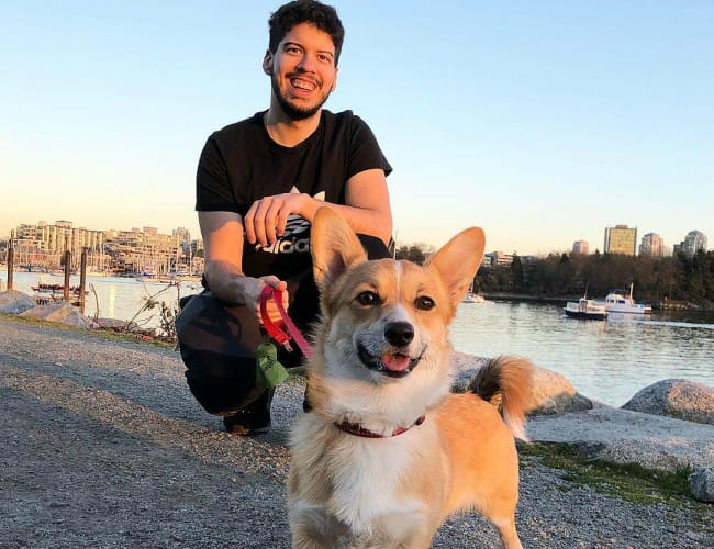 Typical Gamer with his dog as seen in March 2019