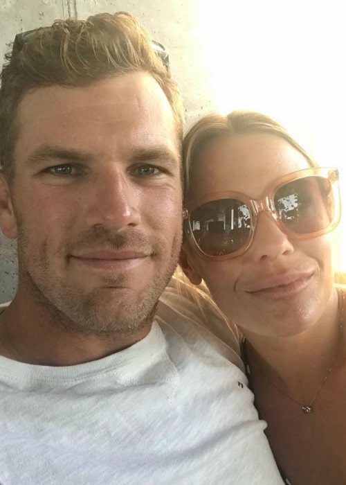 Aaron Finch and Amy Griffiths in a selfie in February 2019