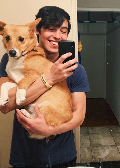 Alberto Amaya in a selfie with his dog as seen in April 2019