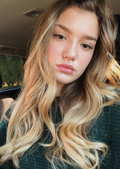 Ali Skovbye as seen while taking a Sunday car selfie in November 2018