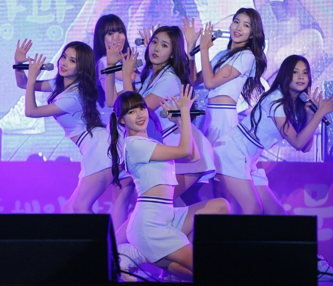 All the members of 'GFriend' as seen while posing for a picture during an event in October 2015