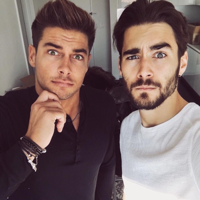Andrea Denver (Left) as seen while posing for a selfie along with Nicolas Simoes in New York City, New York, United States in December 2015