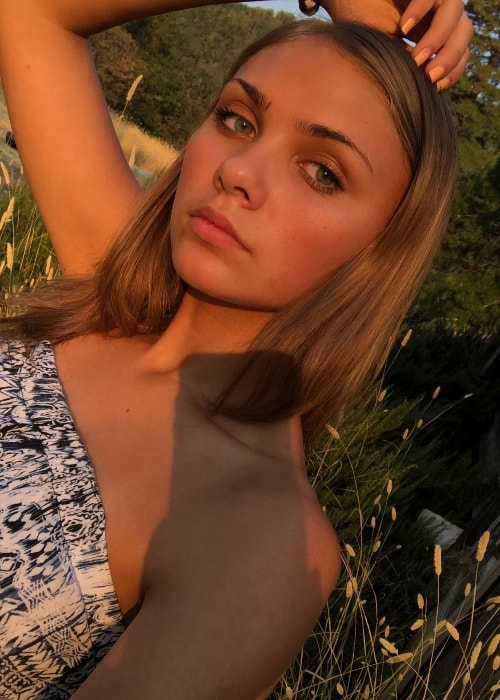 Ariana Lee Bonfiglio as seen while taking a selfie during the golden hour in August 2018
