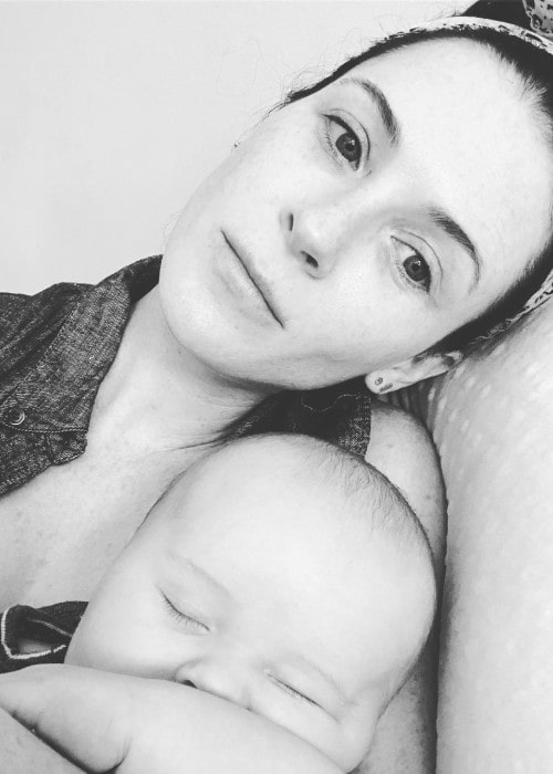 Bridget Regan with her son as seen in May 2018