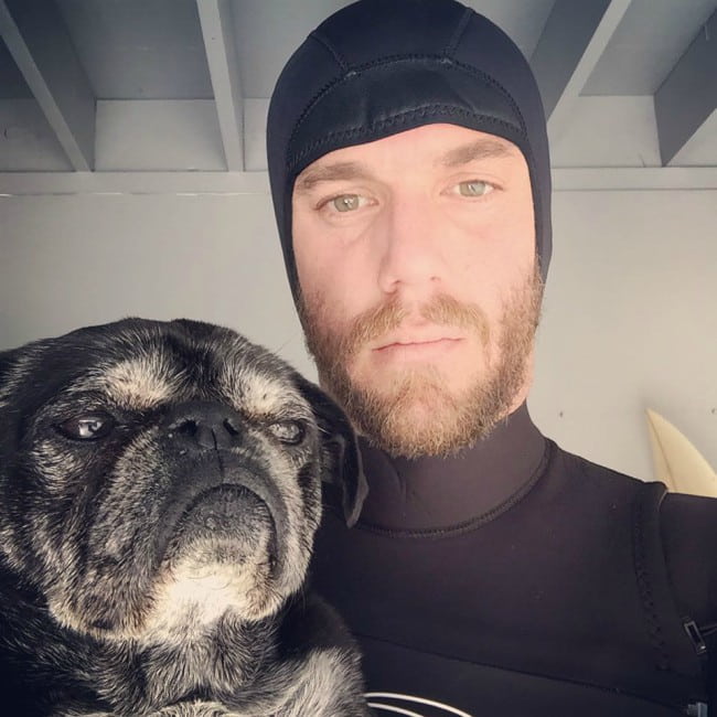 Charlie McDowell in a selfie with his dog as seen in December 2016