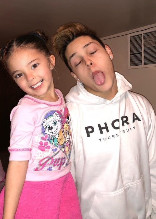 Christopher Romero as seen while posing for an adorable picture alongside his little sister, Isabel Romero, in January 2018