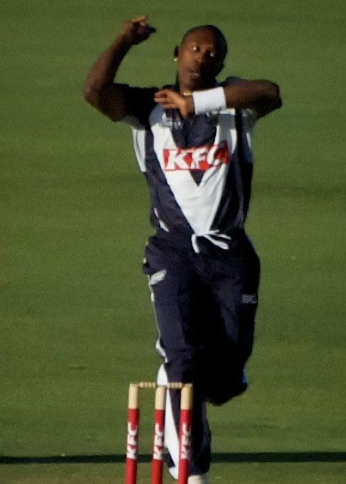 Dwayne Bravo during a match as seen in January 2010